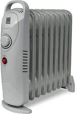 Knights 9 Fin 1000W Oil-Filled Portable Radiator Heater Thermostat A+++ Grey