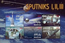 MALDIVE IS. 2008 RUSSIA in SPACE /FIRST SPUTNIKS M/S SC#2894 MNH  DOG