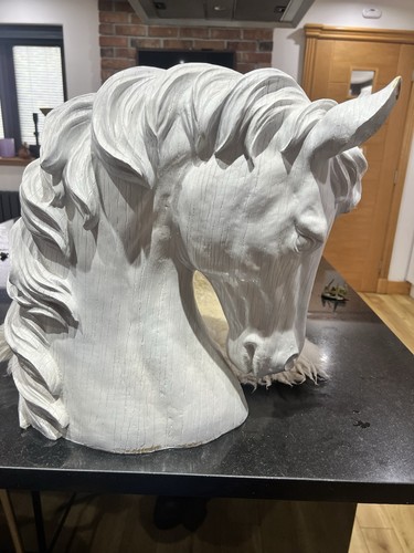 Large faux wood resin horse - large, faux-wood