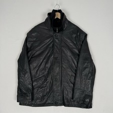 Wallace Sacks Leather Jacket Biker Bomber Vintage Coat Black Zip Button Size M