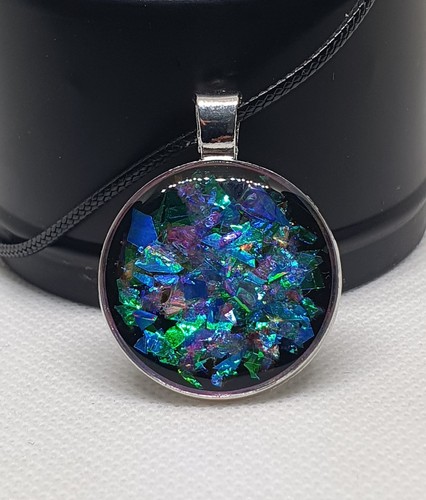 Handmade resin necklace - resin, bezel
