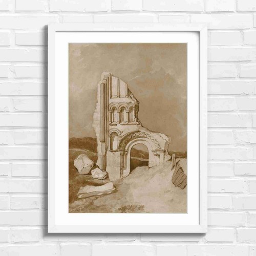 Ruined stone arch with arched - stone,