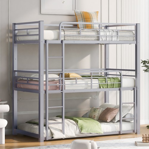 Triple bunk bed metal - bunk, twin