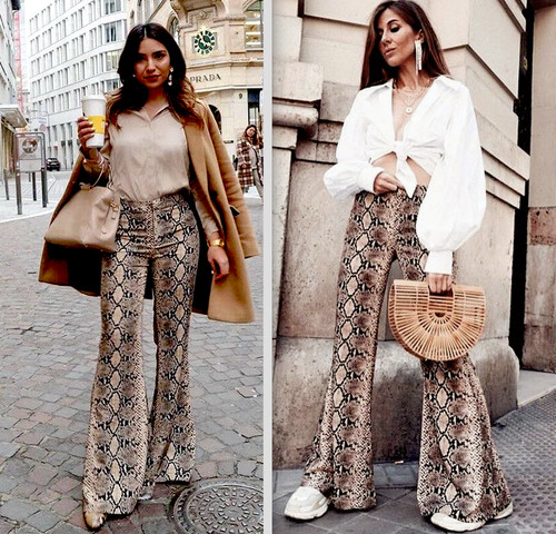 Zara trousers printed - trousers, wide