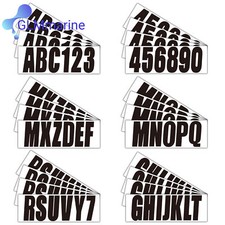 Boat Registration Numbers & Letters 4 Sets Marine Vinyl Sticker Decals Black 