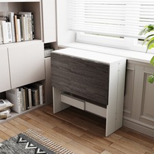 Drop Leaf Dining Table Large Folding Desk Space Saving Kitchen Dinner Breakfast