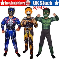 Kid Boys Hulk Bumblebee Transformers Optimus Prime Costume Fancy Dress+Mask -UK