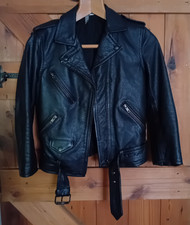 REAL LEATHER BIKER JACKET XS 6