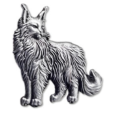 Maine Coon Cat Pewter Pin