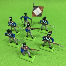Britains Deetail 7x French Napoleonic Waterloo Soldiers (+Flag) Made UK
