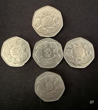 Lot of 5 Old Large 50p Pence