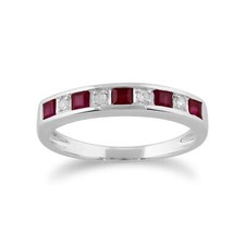 Classic Square Ruby & Diamond