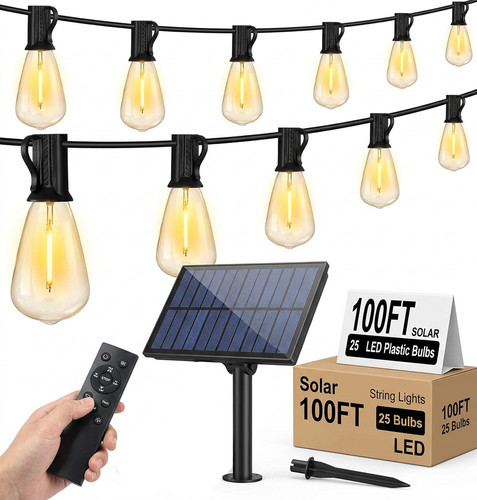 Solar string lights 100ft - string,