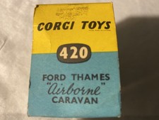Corgi Toys 420 Ford Thames Airborne Caravan Blue With Original Box Excellent Con