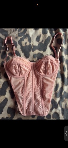 Baby pink lace corset top - pink,