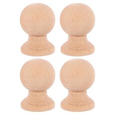  4pcs Wood Furniture Finials: Stair Post Caps Unfinished Bed End Fence Pole