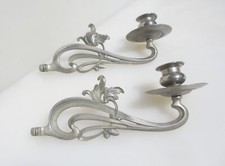 Antique Brass Piano Candle Holders Arms Lights Lamp Sconces Victorian Old Silver