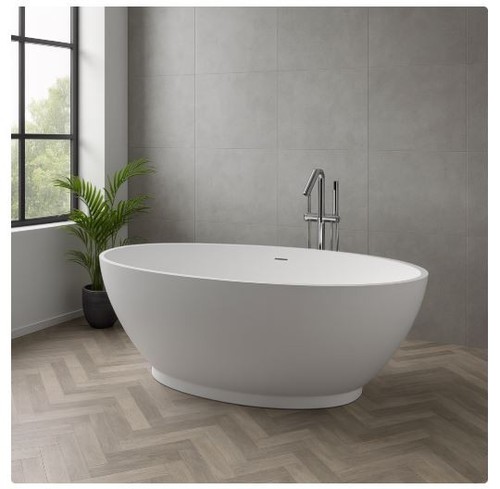 1600mm freestanding oval bath - 1600mm,
