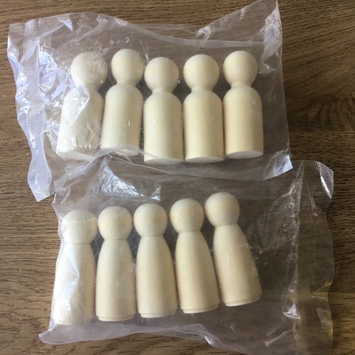 Rounded wooden peg doll - wooden,