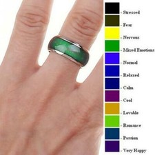 Unisex MOOD RING Boho Style Jewellery Costume Funny Joke Funky Quirky Emotion UK