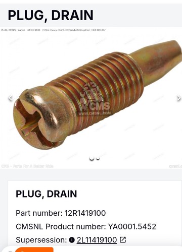 Yamaha plug drain - (x2),