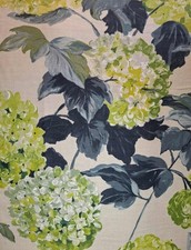 Designers Guild Cassandra - Moss Fabric 4.24 metres Hydrangea Flowers green