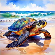 Tile Mural Sea Turtle on Sandy