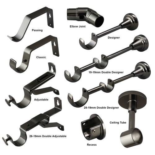 Black nickel curtain pole - nickel,