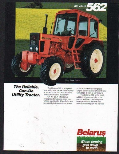 Belarus 562 tractor brochure - "562",
