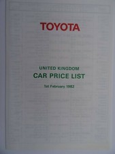 Toyota Price List