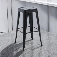 Black Metal Tolix Style Stacking Bar Stool Metal Industrial Kitchen Cafe