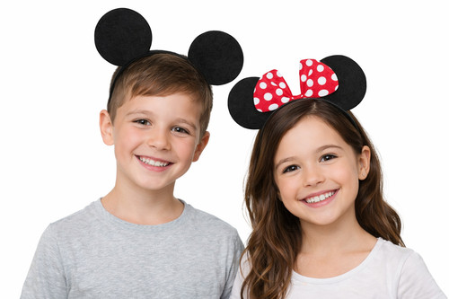 Pack kids black mouse ears - 2,