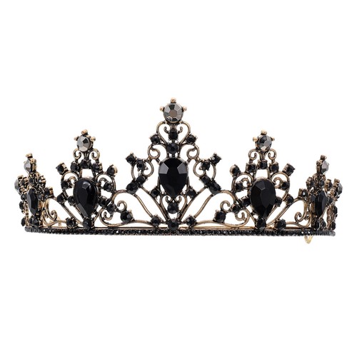 Black rhinestone crown - rhinestone,