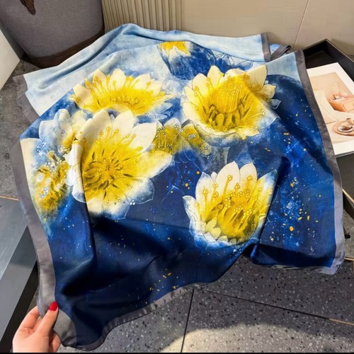 Large imitation silk scarf - large, scarf(180