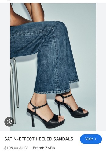 Zara satin black sandal heels - zara,