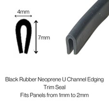 Small Black Rubber U Channel