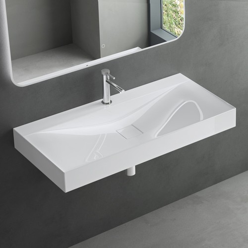 Bathroom basin wall hung sink - basin,