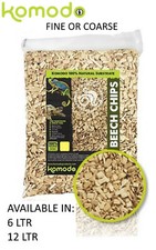 KOMODO BEECH CHIPS 100% NATURAL REPTILE VIVARIUM SUBSTRATE BEDDING FINE COARSE 
