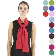 100% Genuine Mulberry Silk Plain Small Neck Scarf Wrap Lightweight Wedding Party