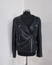 Mango Black Leather Biker