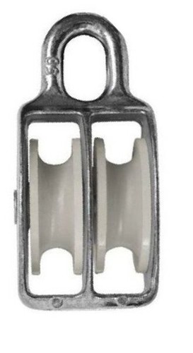 80mm zinc double pulley block - double,