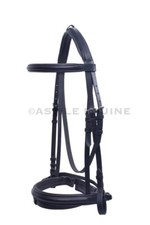 Leather Comfort Horse Bridle Padded With Flash And Free Rubber Reins Dressage
