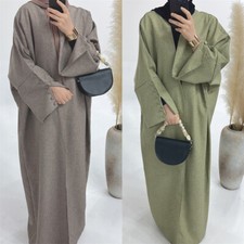 Dubai Open Abaya Women Muslim Dress Ramadan Kebaya Kimono Cardigan Kaftan Robe