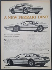 1975 ORIGINAL MAGAZINE PRINT of Ferrari Dino 308 GT4 Coupe