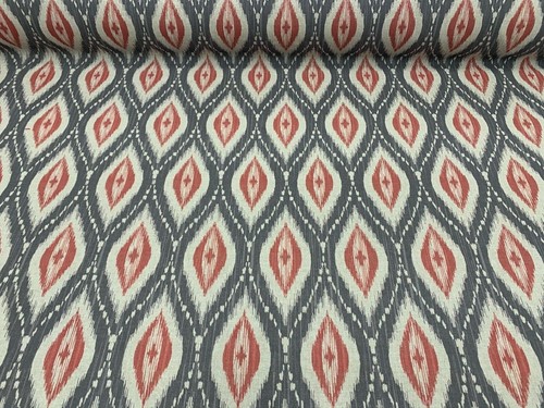 Persian ikat fabric grey coral - grey,
