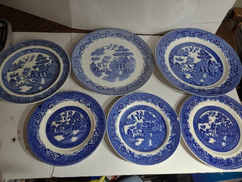 Willow pattern blue - willow, blue/white