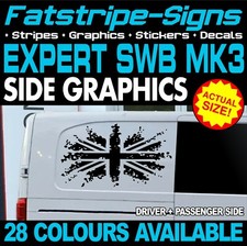 to fit PEUGEOT EXPERT MK3 SWB L1 UNION JACK FLAG GRAPHICS STICKERS CAMPER VAN