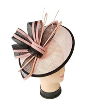 Women's Fascinator Large Round Headband and Clip Hat Wedding Race Royal Ascot