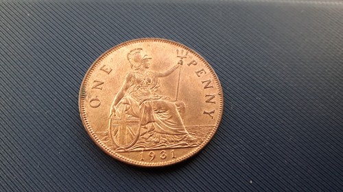 1931 george one penny - v,