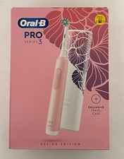 NEW Oral-B Pro Series 3 Pink Electric Toothbrush + Exclusive Flora Travel Case